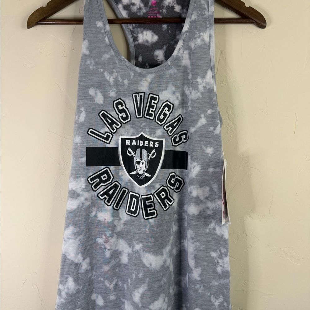 NFL Raiders Gray Tie-Dye Tee NWT